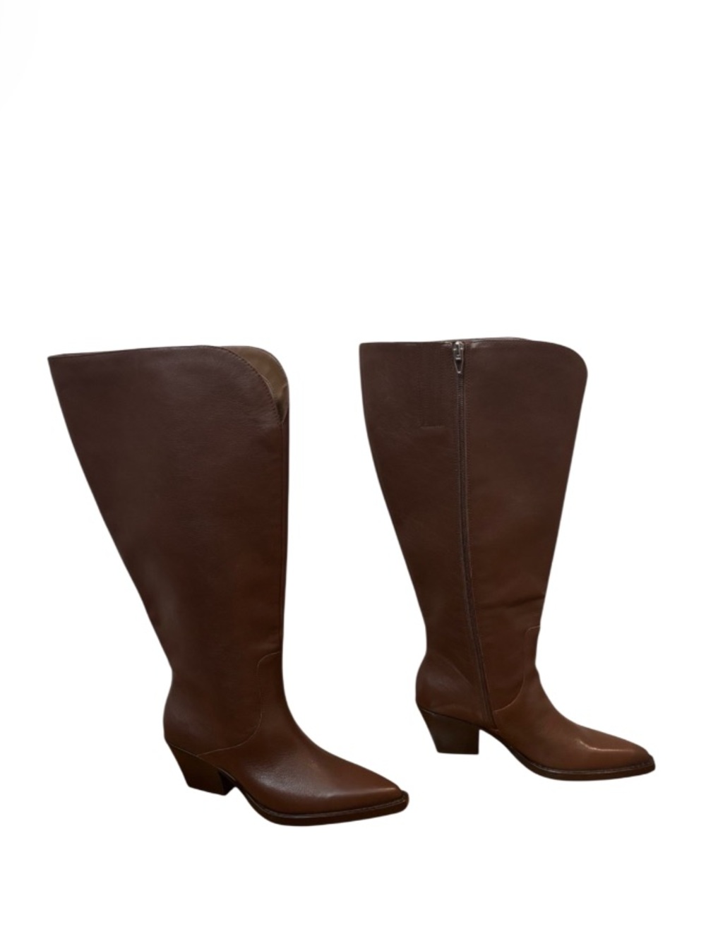 Dolce Vita Raj Brown Leather Extra Wide Calf Wester Boot